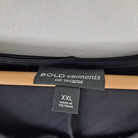 Black Dress Women's Knotted Front Bold Elements Cut To Curve 2XL - Picture 6 of 9